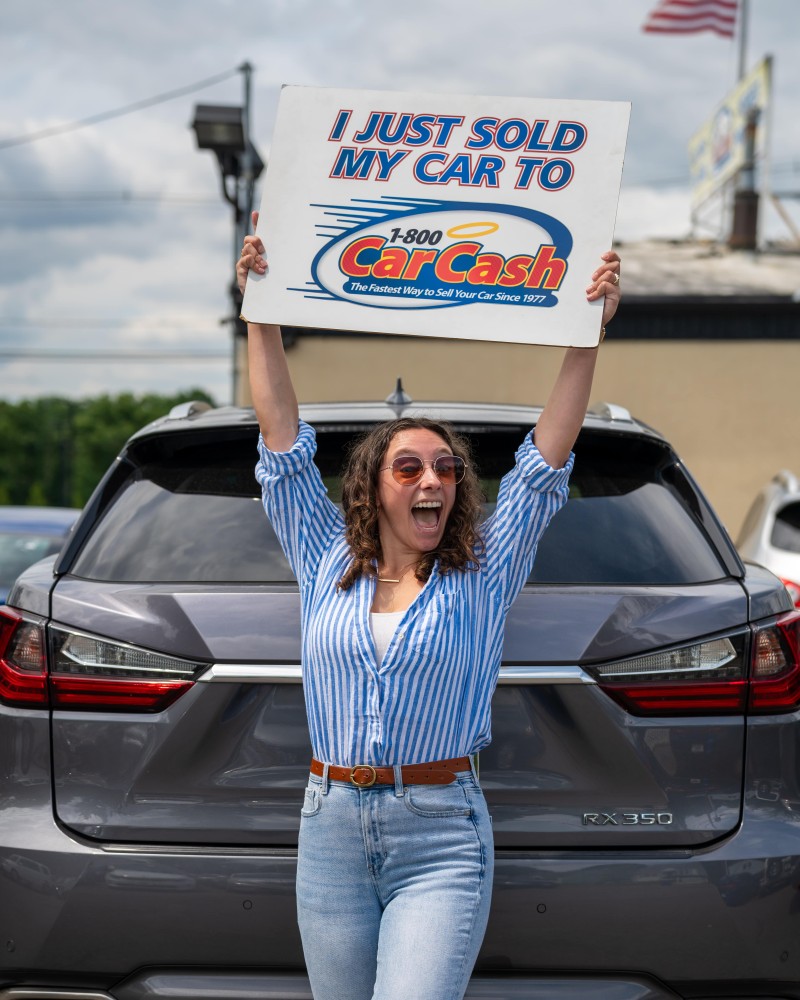 Happy car seller